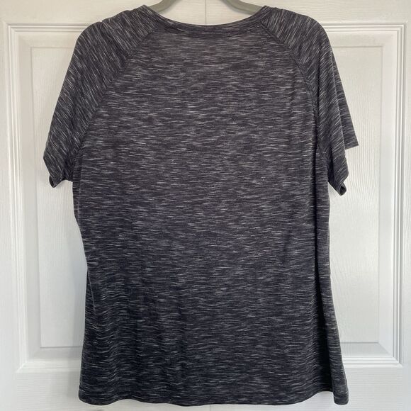 Athletic Works Heather Black Raglan Sleeve Crew Neck T-Shirt Women’s Size XL - Picture 4 of 7